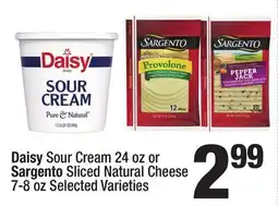 Super King Markets Daisy Sour Cream 24 oz or Sargento Sliced Natural Cheese offer