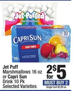 Super King Markets Jet Puff Marshmallows 16 oz or Capri Sun Drink offer