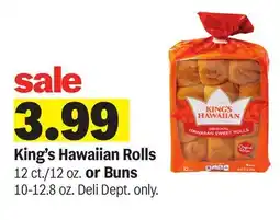 Meijer King's Hawaiian Rolls 12 ct./12 oz. or Buns 10-12.8 oz offer