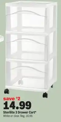 Meijer Sterilite 3 Drawer Cart offer