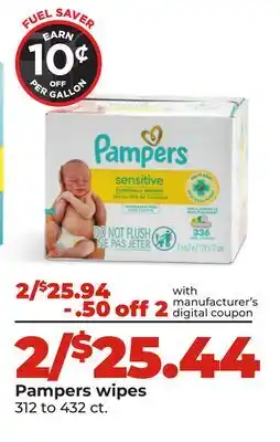 Hy-Vee Pampers wipes offer