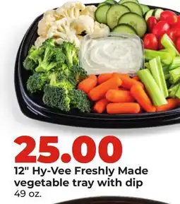 Hy-Vee 12 Hy-Vee Freshly Made vegetable tray with dip offer