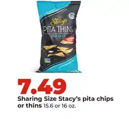 Hy-Vee Sharing Size Stacy's pita chips or thins offer