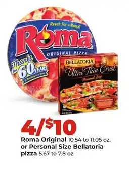 Hy-Vee Roma Original 10.54 to 11.05 oz. or Personal Size Bellatoria pizza 5.67 to 7.8 oz offer