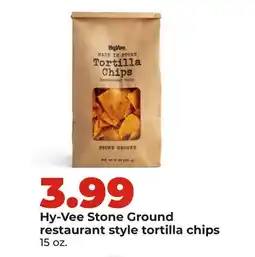 Hy-Vee Hy-Vee Stone Ground restaurant style tortilla chips offer