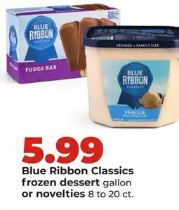 Hy-Vee Blue Ribbon Classics frozen dessert gallon or novelties offer