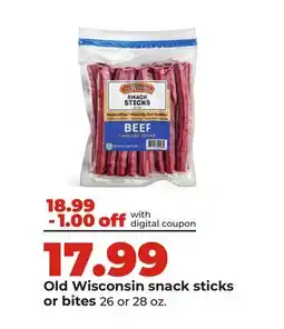Hy-Vee Old Wisconsin snack sticks or bites offer