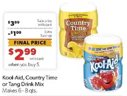 Family Fresh Market Kool-Aid, Country Time or Tang Drink Mix offer