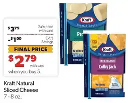 Family Fresh Market Kraft Natural Sliced Cheese offer
