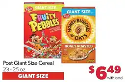 Family Fresh Market Post Giant Size Cereal offer
