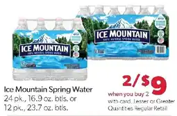 Family Fresh Market Ice Mountain Spring Water offer