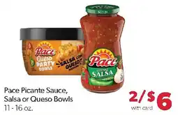 Family Fresh Market Pace Picante Sauce, Salsa or Queso Bowls offer