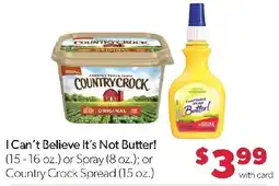 Family Fresh Market I Can't Believe It's Not Butter! or Country Crock Spread offer