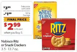 Family Fresh Market Nabisco Ritz or Snack Crackers offer