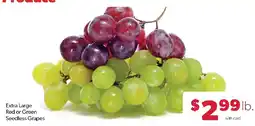 Family Fresh Market Extra Large Red or Green Seedless Grapes offer