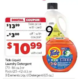 Family Fresh Market Tide liquid laundry detergent offer