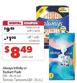 Family Fresh Market Always Infinity or Radiant Pads offer