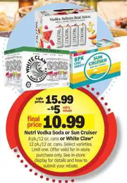 Meijer Nutrl Vodka Soda or Sun Cruiser offer