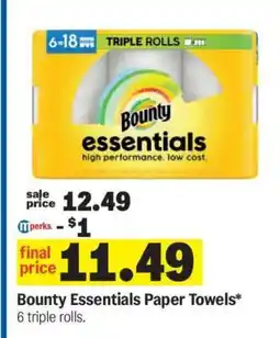 Meijer Bounty Essentials Paper Towels offer