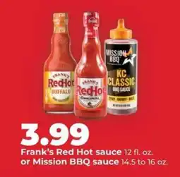 Hy-Vee Frank's Red Hot sauce or Mission BBQ sauce offer