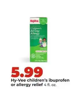 Hy-Vee Hy-Vee children's ibuprofen or allergy relief offer
