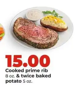 Hy-Vee Cooked prime rib & twice baked potato offer
