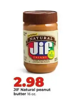 Hy-Vee JIF Natural peanut butter offer