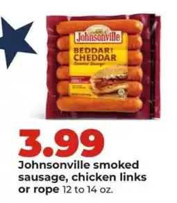 Hy-Vee Johnsonville smoked sausage, chicken links or rope offer