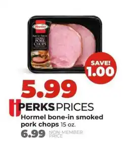 Hy-Vee Hormel bone-in smoked pork chops offer