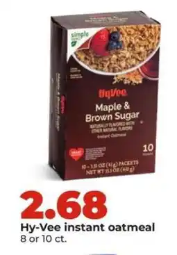 Hy-Vee Hy-Vee instant oatmeal offer