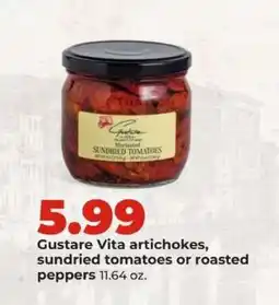 Hy-Vee Gustare Vita artichokes, sundried tomatoes or roasted peppers offer