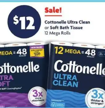 Family Dollar Cottonelle Ultra Clean or Soft Bath Tissue offer