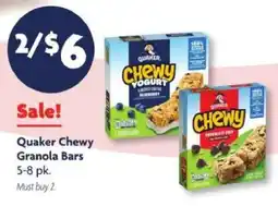 Family Dollar Quaker Chewy Granola Bars offer