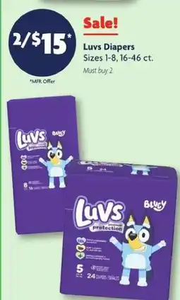 Family Dollar Luvs Diapers offer