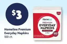Family Dollar Homeline Premium Everyday Napkins offer