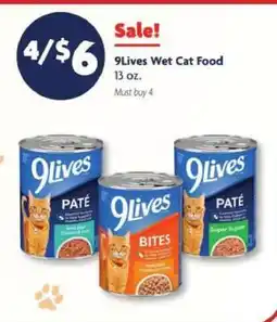 Family Dollar 9Lives Wet Cat Food offer