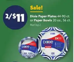 Family Dollar Dixie Paper Plates or Paper Bowls offer