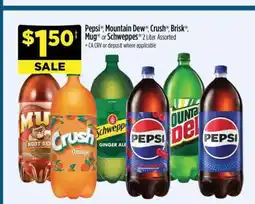 Dollar General Pepsi, Mountain Dew, Crush, Brisk, Mug or Schweppes offer