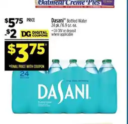 Dollar General Dasani Bottled Water offer