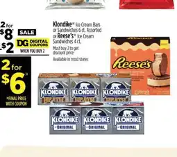 Dollar General Klondike or Reese's Ice Cream offer