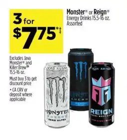 Dollar General Monster or Reign Energy Drinks offer