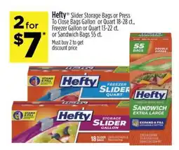 Dollar General Hefty Slider Storage Bags or Press To Close Bags offer