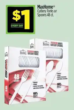Dollar General MaxHome Cutlery Forks or Spoons 48 ct offer