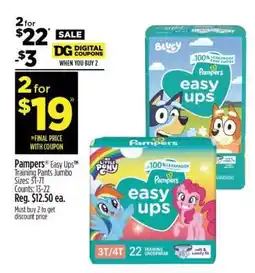 Dollar General Pampers Easy Ups offer