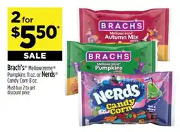 Dollar General Brach’s Mellowcreme Pumpkins 11 oz or Nerds Candy Corn 8 oz offer
