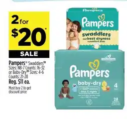 Dollar General Pampers Swaddlers offer