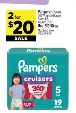 Dollar General Pampers Cruisers 360 Jumbo Diapers offer
