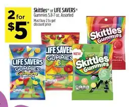 Dollar General Skittles or Life Savers Gummies offer