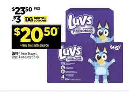 Dollar General Luvs Super Diapers offer