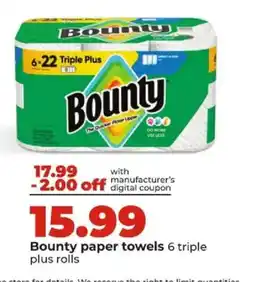 Hy-Vee Bounty paper towels offer